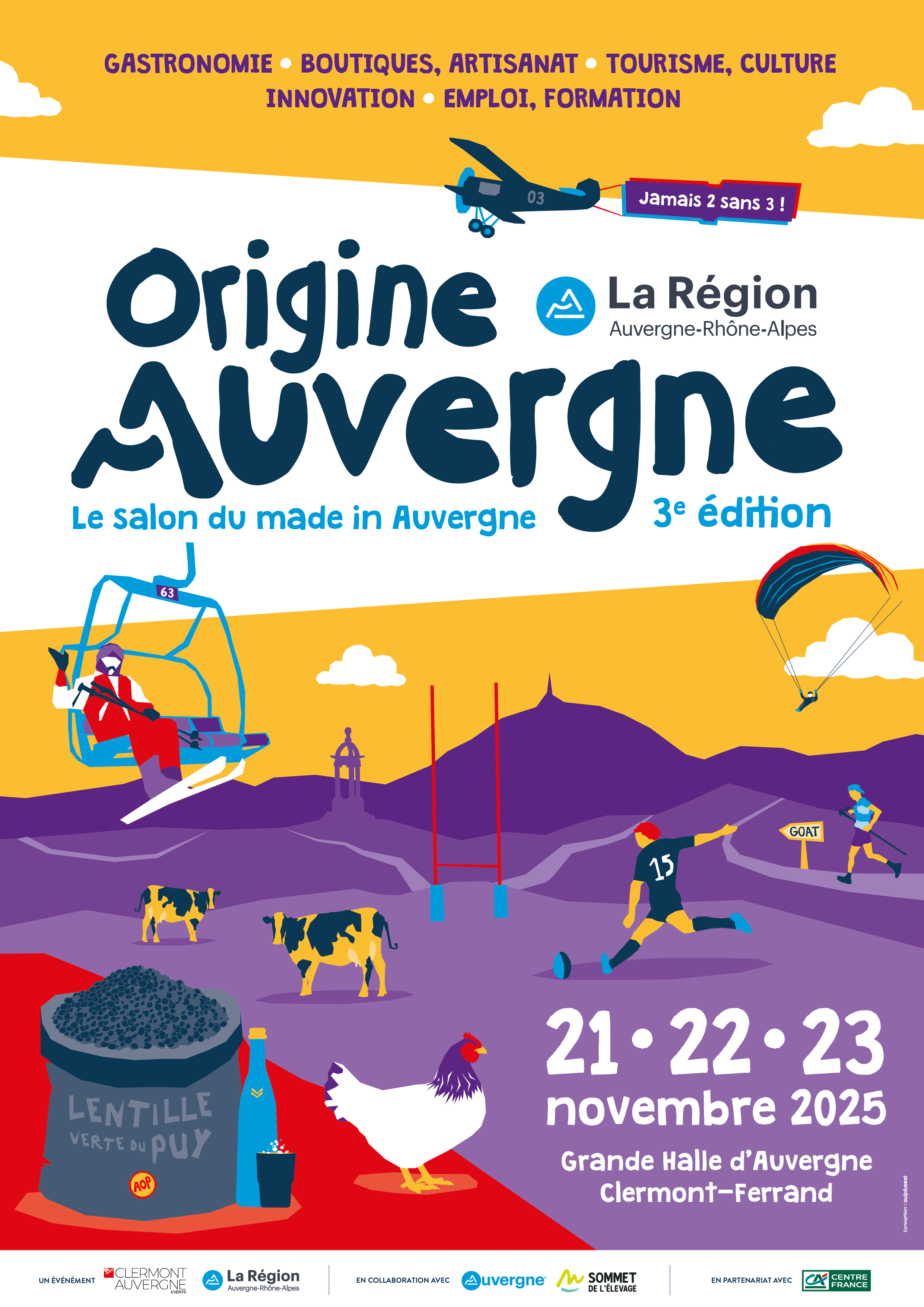 Affiche officielle Origine Auvergne 2025 – Grande Halle d’Auvergne