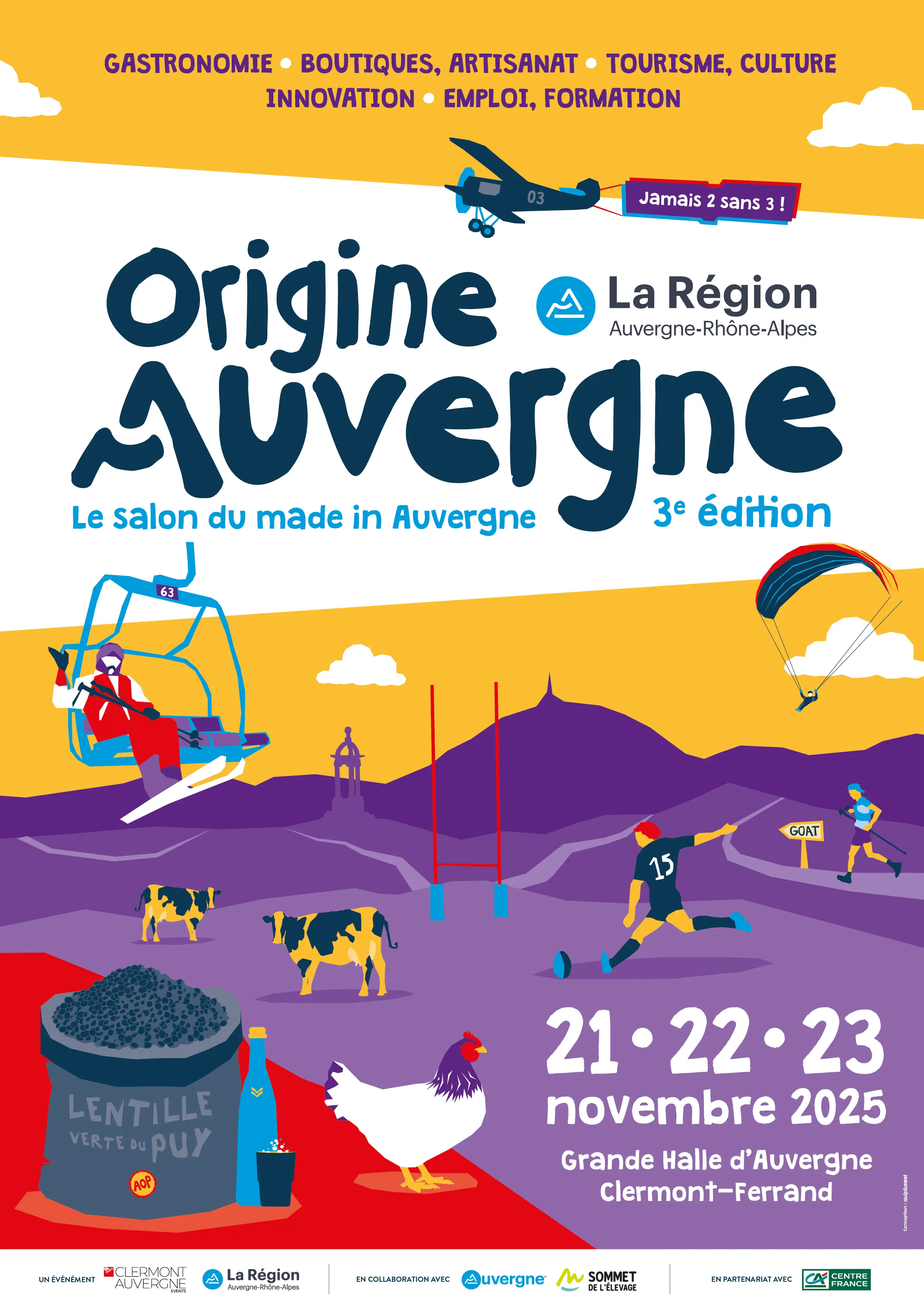 Affiche officielle Origine Auvergne 2025 – Grande Halle d’Auvergne